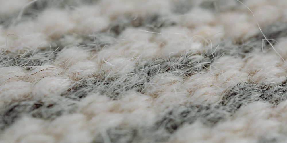 Close-up of a natural wool carpet